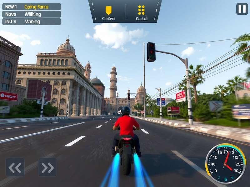 Daylight Racer gameplay screenshot showing Indian city environment